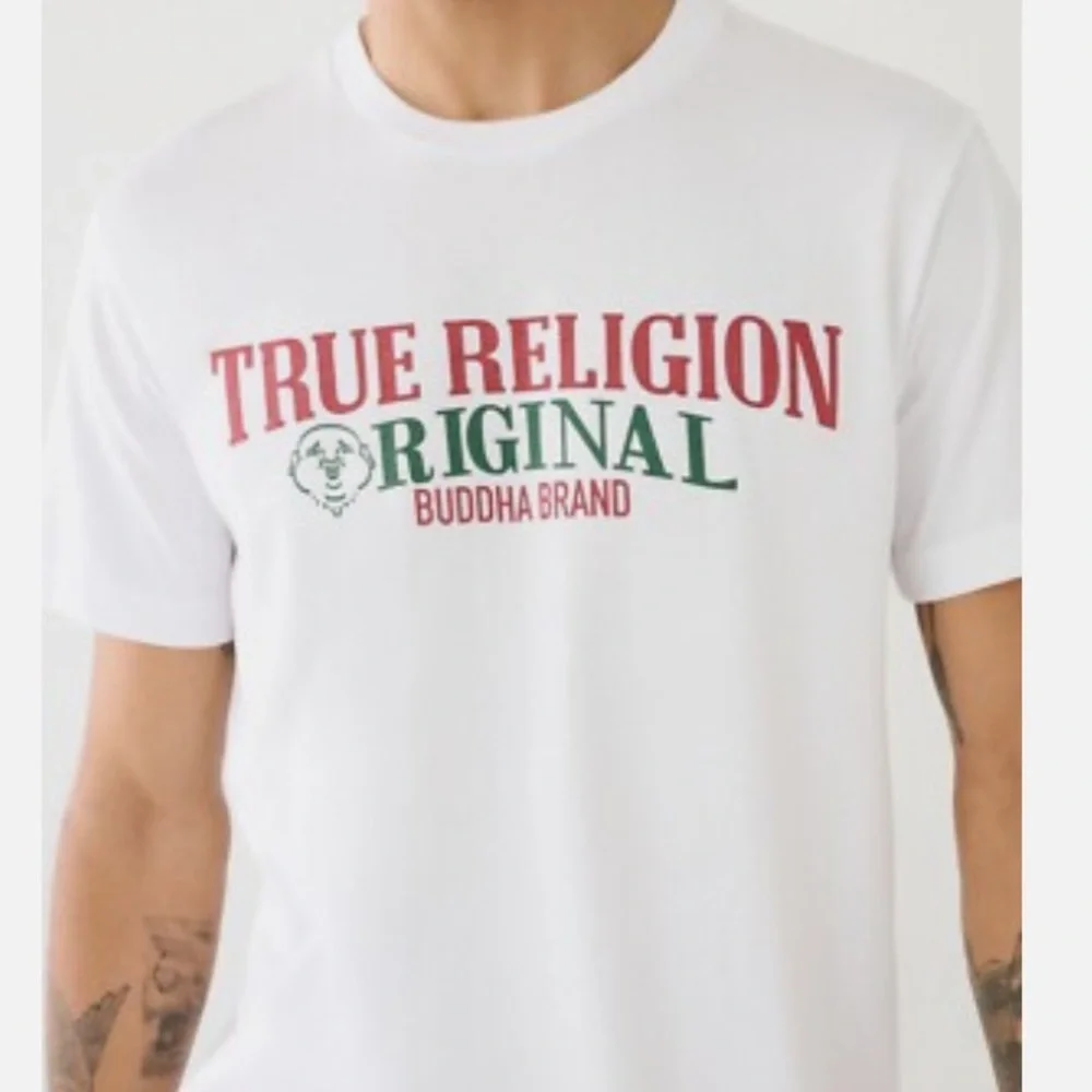 True Religion Original Buddha Brand 100% Cotton Screen‎ Print Tee size M